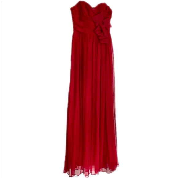 Marchesa Notte Silk Chiffon gown - wine red - Picture 1 of 11